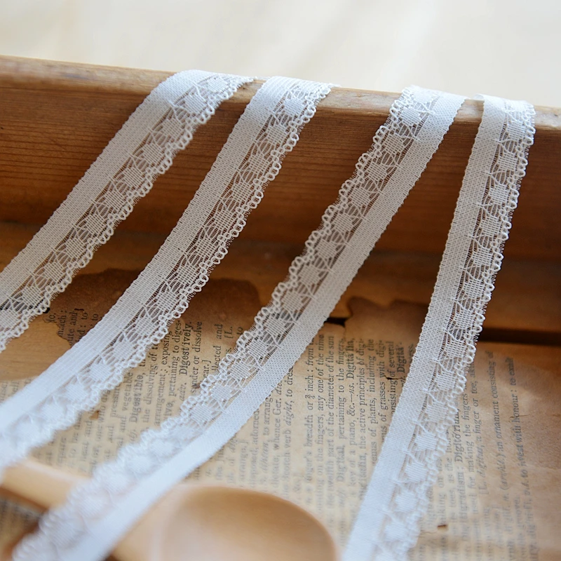30 meters 1.2cm 0.47" wide ivory polyester mesh lace trim tapes ribbon