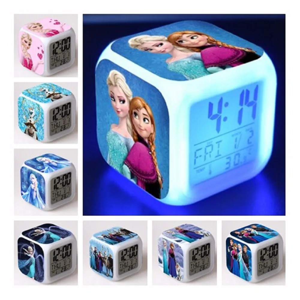Аниме Эльза Анна Kristoff фигурка снеговика детский будильник игрушки 7 цветов
