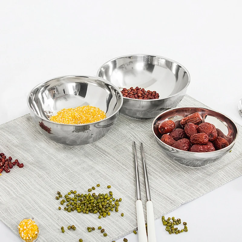 

Resistant Smooth Rolled Edge Safe Kids Bowl Outdoor Camping Anti-rust Stainless Steel Double Layer Heat
