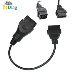 Для Renault 12Pin штекер в OBD2 OBDII для Renault 16Pin женский автомобильный диагностический адаптер для прибора конвертер кабель Бесплатная доставка