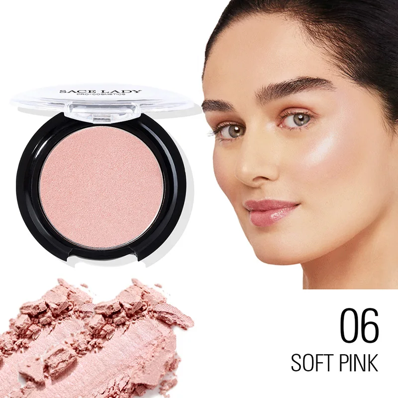 SACE LADY пудра 6 цветов для лица Iluminator макияж Профессиональная блестящая Палетка для макияжа светящийся набор осветлитель для лица макияж - Цвет: 06 Soft Pink