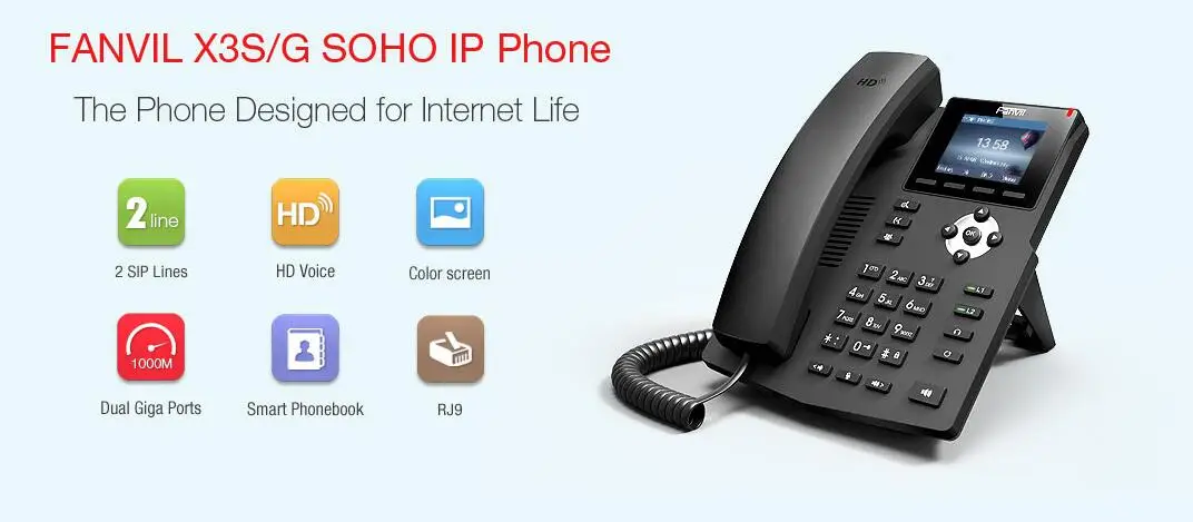 Fanvil X3s Ip Phone Sohoip Phone Industry Telephone 2 Sip Lines Hd