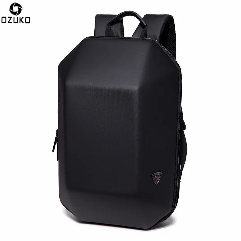 Brand Men Hard Shell Backpack Anti Theft Travel Creative Alien Casual Laptop Waterproof Back Pack Teenage School Bags Boy OZUKO - Цвет: Черный