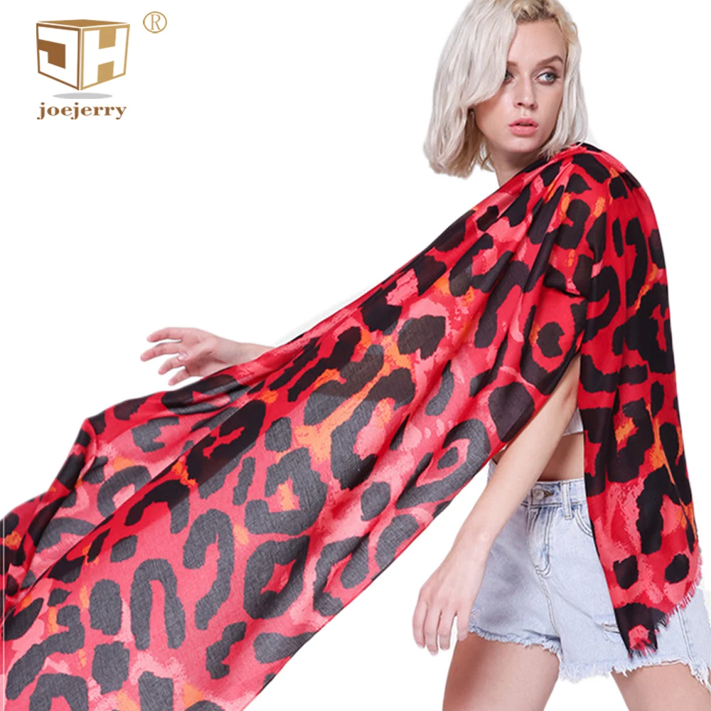 

JOEJERRY Leopard Print Scarf Autumn Winter Scarves Woman 2018 Cotton Linen Shawl Scarf 180*90CM 12 Colors