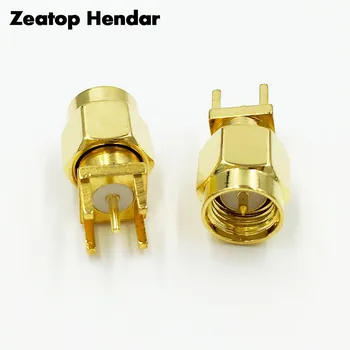 

5Pcs Gold Brass SMA Male Plug Solder Edge PCB Clip Mount Jack RF Connector