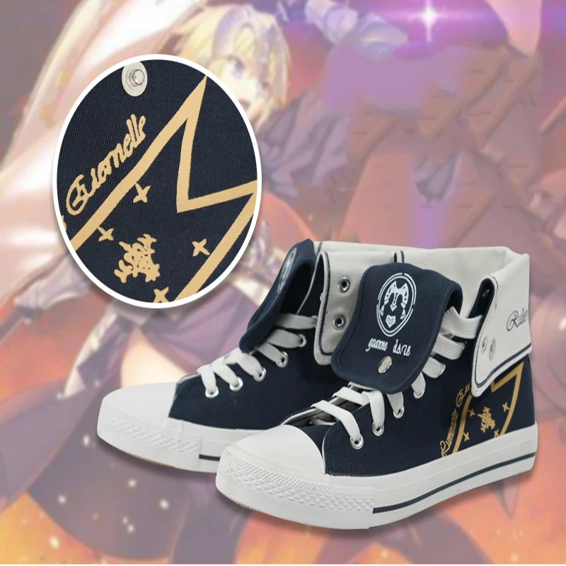

Anime Fate Grand order Cosplay Shoes Saber Joan of Arc Cosplay Canvas Shoes Halloween Carnival Party Daily Leisure Shoes