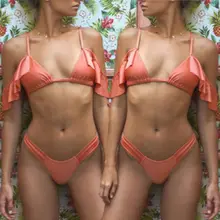 Женский бюстгальтер из двух частей, мягкий комплект бикини купальник, купальный костюм, женская летняя пляжная одежда, купальники