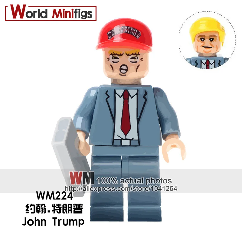 

Single s Donald John Trump With Red Color Hat Michael Jackson Action Figures Building Blocks Bricks Toy Children Gift