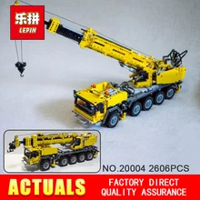 2606pcs Lepin 20004 Technic series Motor power mobile crane MK Model Building blocks Bricks Compatible 42009