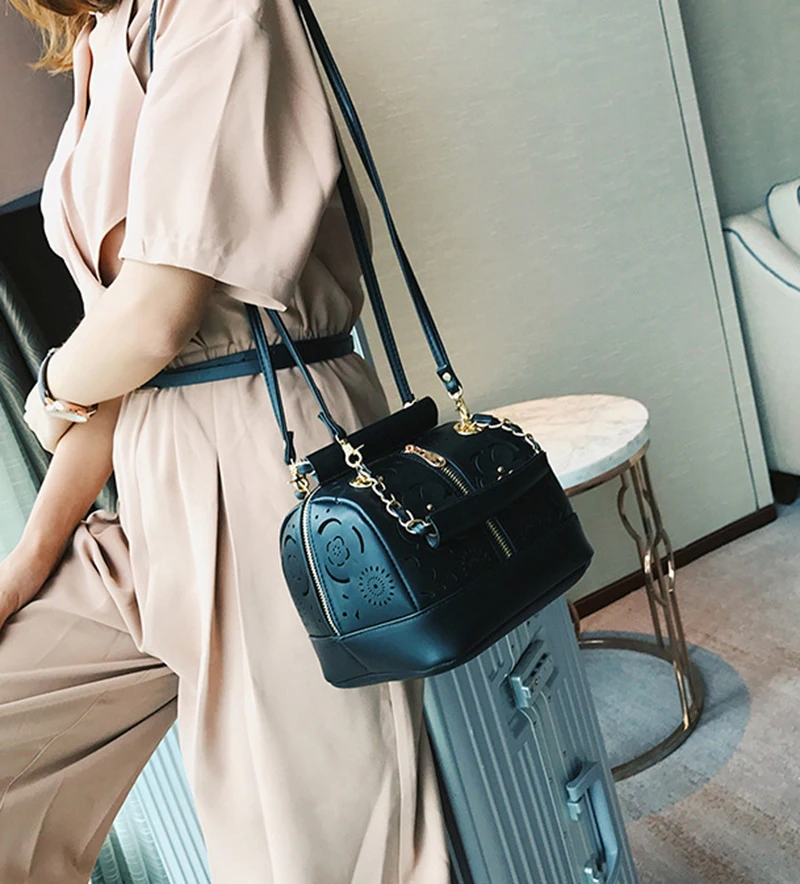 Fashion Women Leather Handbag Hollow Out Female Messenger Crossbody Shoulder Bag Ladies Wild Purse Designer Top-Handle SS7298 (13)