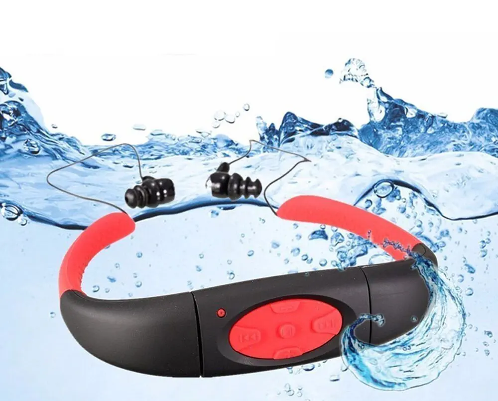 Летний плавательный беспроводной Bluetooth MP3-плеер с радио FM подводный IP68 шейным