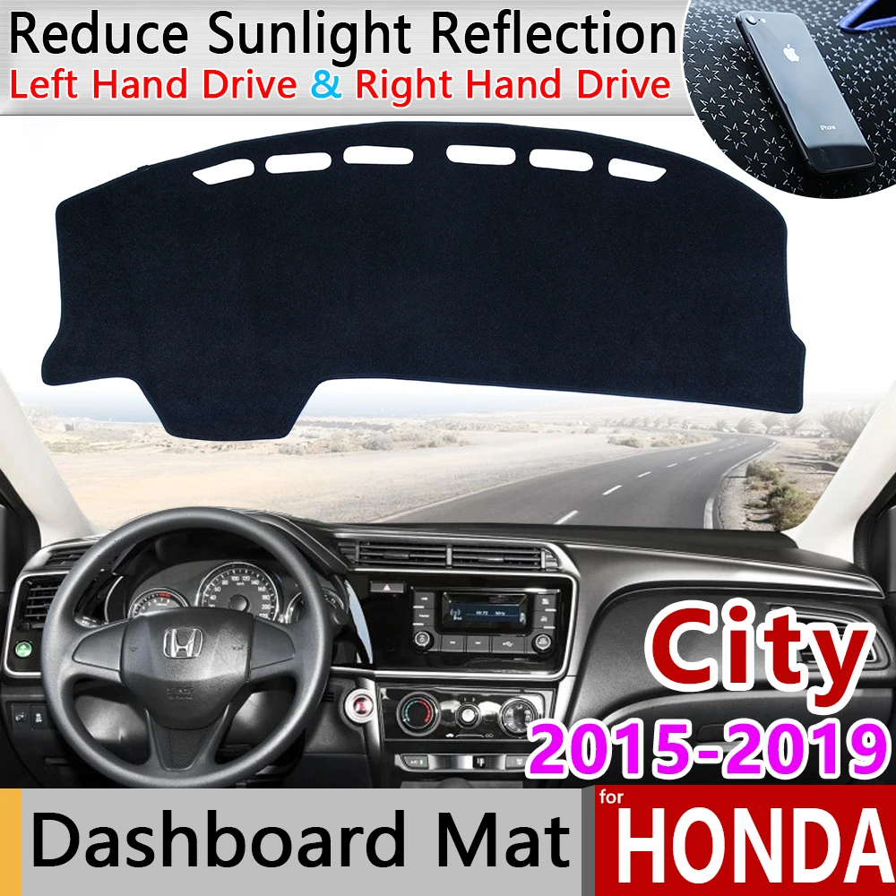 Для Honda City 2015 ~ 2019 Противоскользящий коврик на приборную панель солнцезащитный