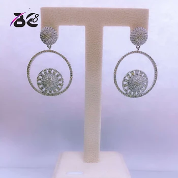 

Be 8 Brand 2018 New Charm Design Big Round Shape Drop Earrings Statement Long Dangle Earrings for Women Gifts E610