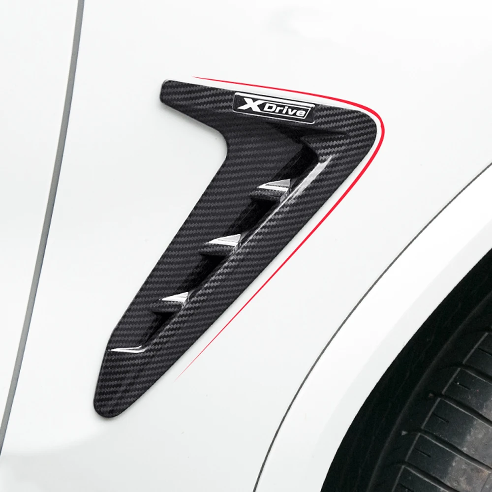 

2Pcs Carbon Fiber Car Air Vent Cover Trim For BMW E53 X5 X4 X3 F15 X5M F85 X Series Carbon Shark Gills Front Fender Side Sticker