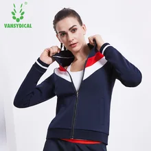 Осень-зима Спорт Бег Йога Куртки Для женщин на молнии с длинным рукавом Центр топы открытый Фитнес тренировки Спортивная