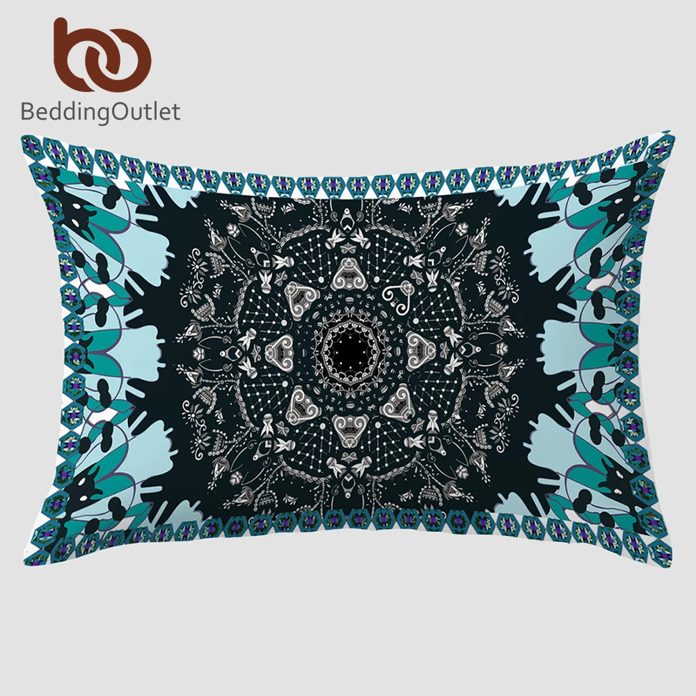 

BeddingOutlet Clearance Pillowcase Decorative Body Pillow Case For Neck Paisley Printed Blue Beddding 20x30inch Pillow Cover