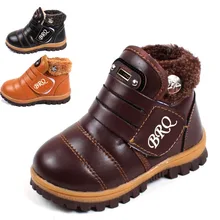 2017 New Child snow warm boots thick non slip padded snow boots boys girls leather font
