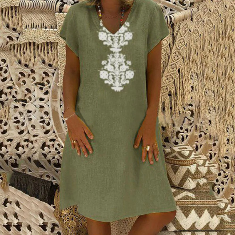 Платья для отдыха Летние женские сексуальные ретро с коротким рукавом с v-образным вырезом Платье До Колена тропические домашние платья