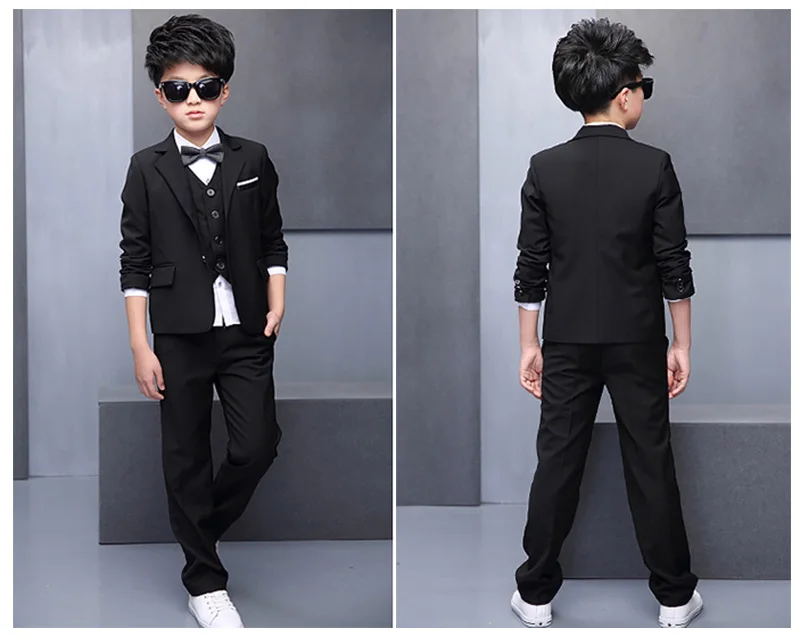 boys suits (suit+pant+vest+shirt+tie) for weddings Party Suits Blazer Costume Garcon Formal School wears 5pcsset (6)