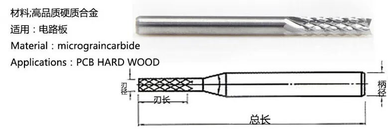 10 шт. 3.175*1.1 мм с ЧПУ Гравировка резец края, твердый конец печатной платы мельница, pcb Кукуруза фреза, мини-фреза Бит