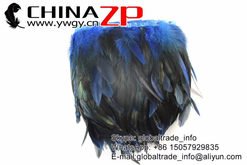 17 Royal Blue Rooster Half Bronze Schlappen Feather Trim (2)