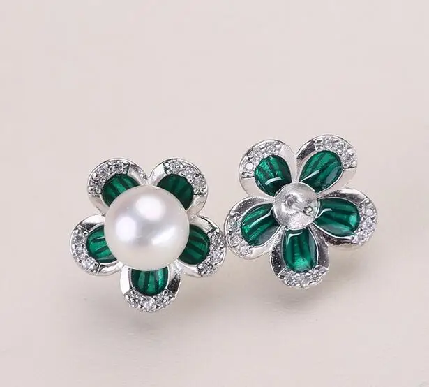 naturaljewelry 8-9MM White Freshwater PEARL 925 Sterling Silver earring | Украшения и аксессуары