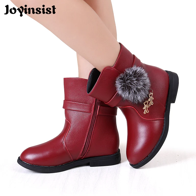 

Girl's Boots in Autumn Winter 2019 New Han Edition Princess Girl Add Wool Cotton Boots Children Shoes