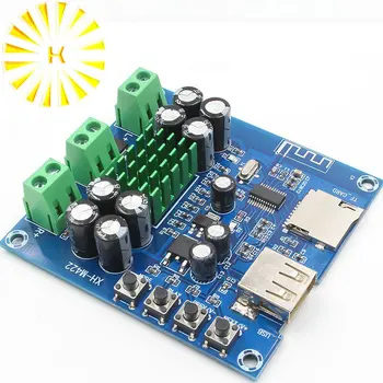 

XH-M422 DC12-24V TPA3116D2 50W + 50W Bluetooth 4.0 amplifier board With Bluetooth U disk TF card player Connector