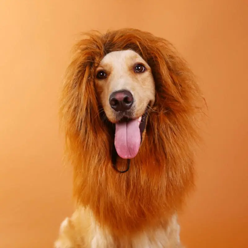 Костюм животного Лев парик для собаки Хэллоуин фестиваль нарядное платье