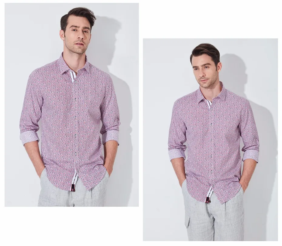 Floral Printed Men's  Long Sleeve Casual Shirts Classic Male Dress Shirt  Spring And Autumn 4