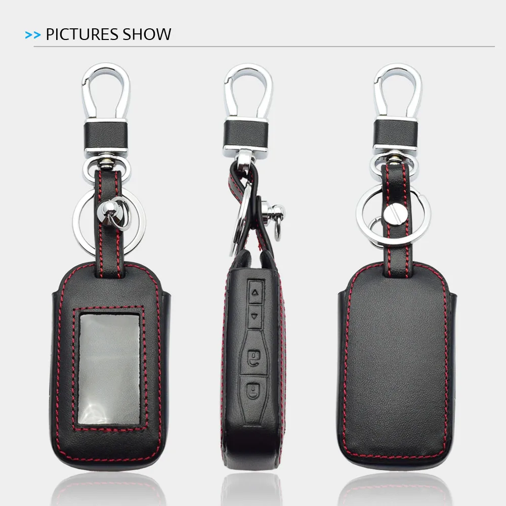 Key Case Cover Key Case Keychain Holder Leather Key Case For StarLine E60 E90 E63 E93 E95 E66 E96 E65 E61 E91 Two Way Car Alarm LCD Keychain Holder Remote Control Cover