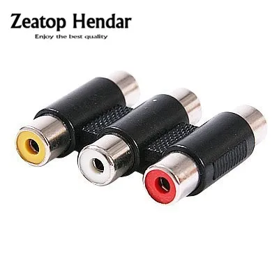 

20 pcs 3 Way RCA Female Jack to 3 RCA Female Jack Connector AV Coupler Cable Adapter