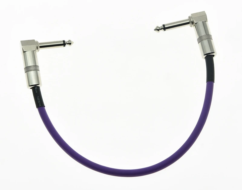 KAISH Purple Right Angle 30cm Mono Guitar Effect Pedal Cable Effects