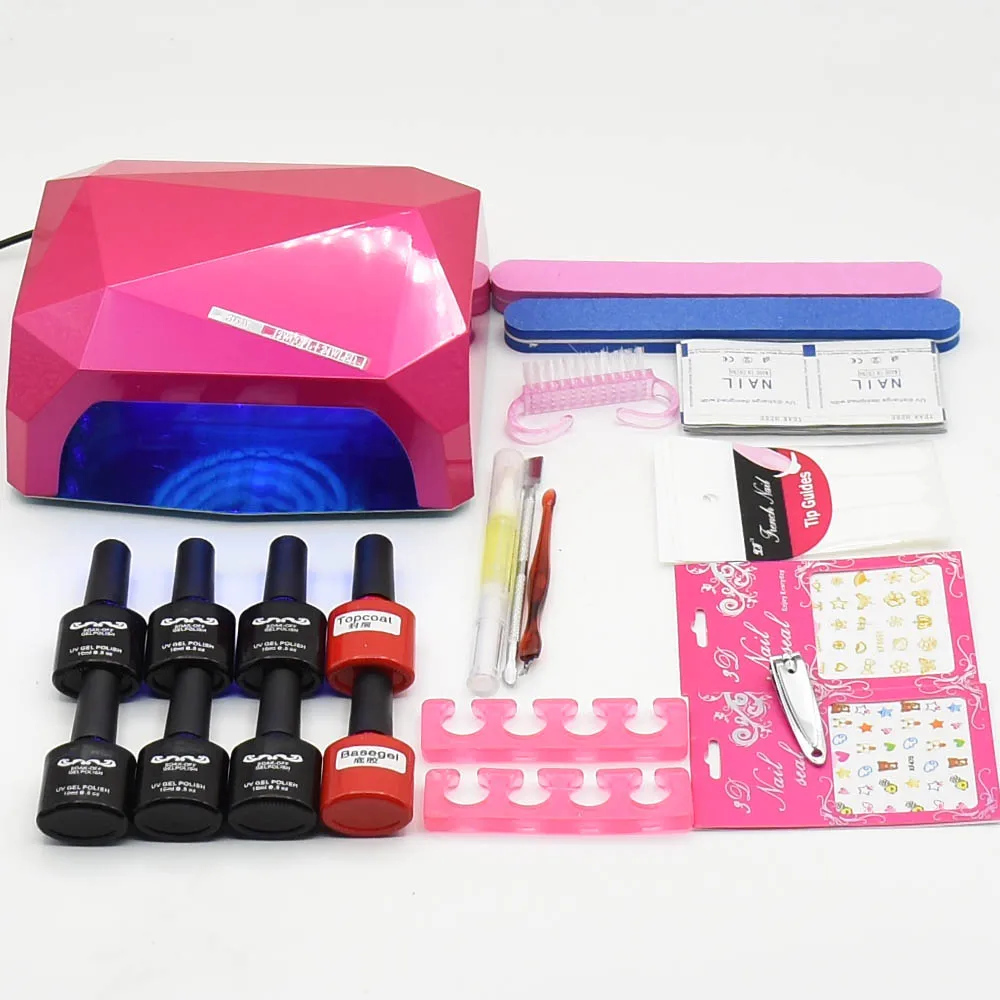 Nail art set Manicure Tool 6 Color 120 colors soak off uv Gel base top coat