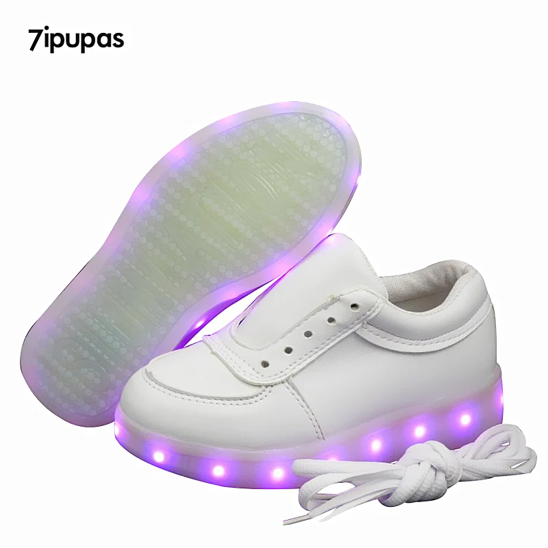 Кроссовки унисекс из ПУ кожи 7ipupas|kids led shoes|sneaker usbwhite kids sneakers |