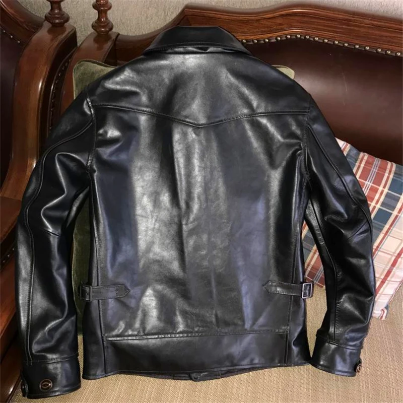 80% OFF Read Description! Asian size men's genuine leather jacket motorcycle slim vintage leather cossack jacket