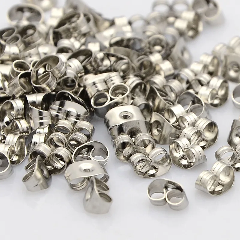 

PandaHall 100pcs Vintage Ear Nuts Earring women Stainless Steel Jewelry Accessories making high quality F60