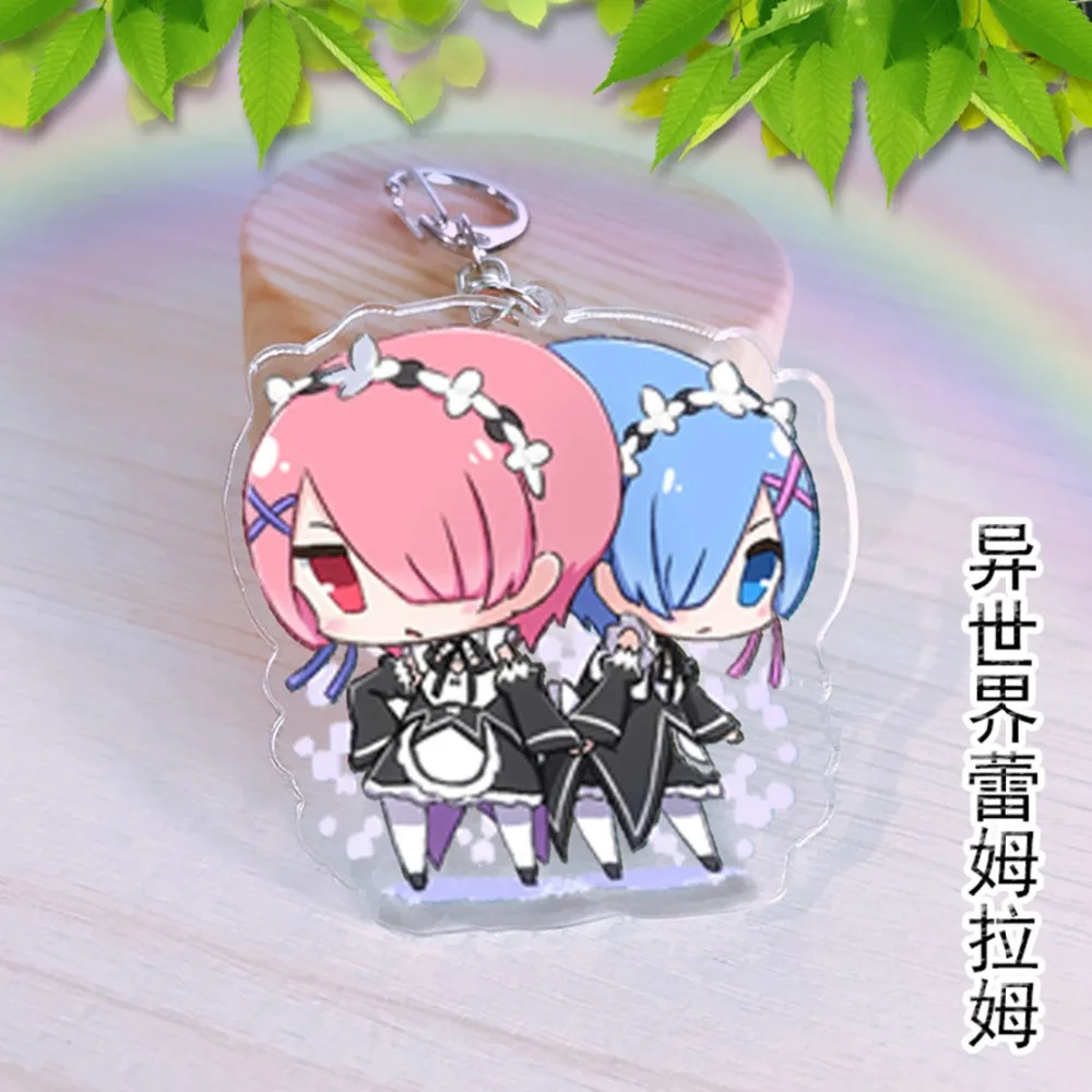 

Re Life in a different world from zero cartoon Acrylic keychain Emilia Rem Ram fashion cute funny pendant Keyring Jewelry gifts