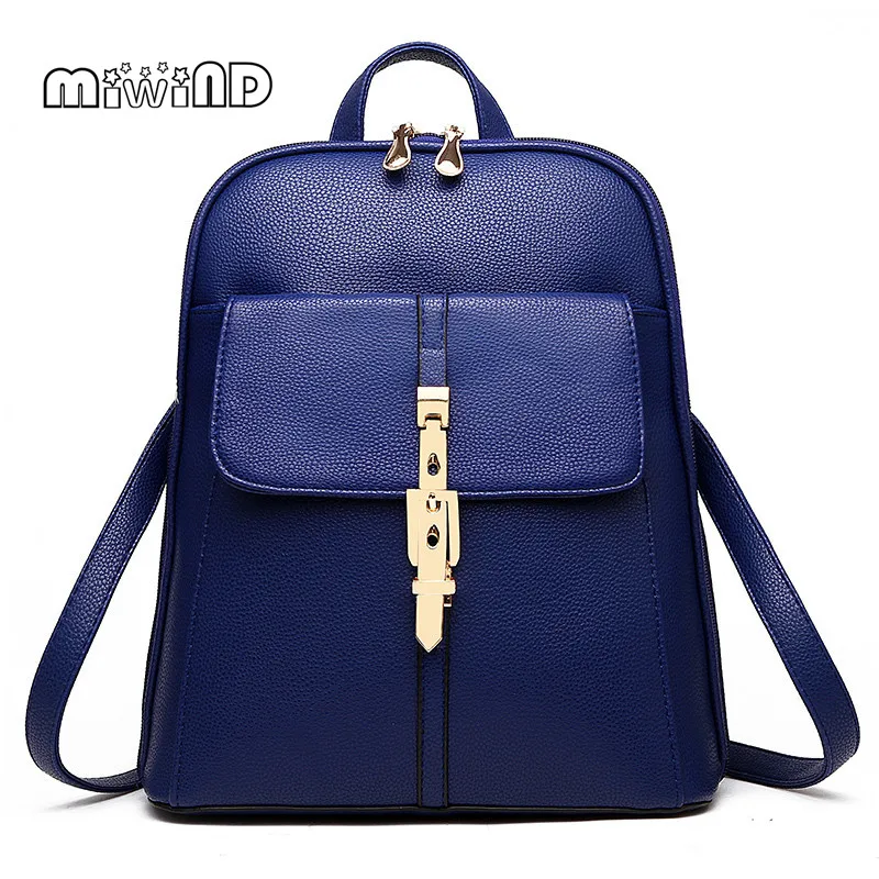 MIWIND Women Bag Hotsale Backpack Women Mochila Feminina Leather Backpack Free Shipping School Bags Candy Color
