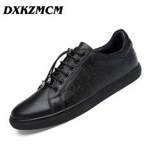 DXKZMCM Brand Genuine Leather Men Casual Shoes, Fashion Style Leather Men Shoes, Designer Casual Shoes For Men