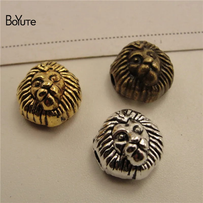 BoYuTe (100 PiecesLot) Metal Alloy Animal Fox Lion Owl Leopard Head Beads for Bracelet Jewelry Making (8)