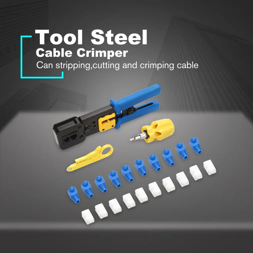 Портативный LAN Ремонт сети многофункциональный набор инструментов инструмент для обжима сетевого кабеля обжимной инструмент для кабелей зажим для зачистки резак Обжимные Щипцы