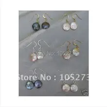 Очаровательные! Жемчужные Серьги, формирователь монет, настоящий пресноводный жемчуг, размер: 10-12 мм и 925 пробы серебряная серьга-крючок, 6 пара/лот, новое поступление