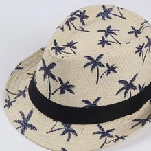 50 шт./партия Federal Express быстро Мужская и женская летняя пляжная соломенная джаз шляпа кокосовое дерево соломенная шляпа