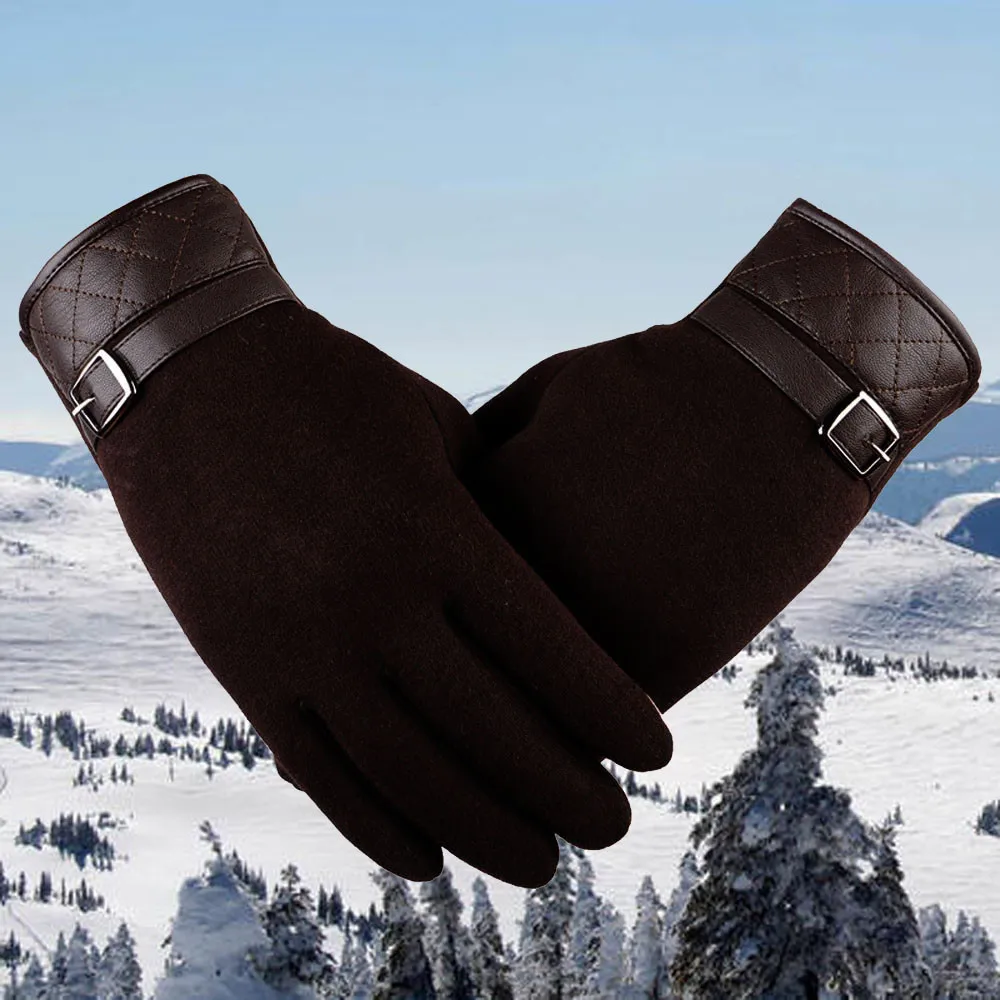 Перчатки kancoold мужские теплые зимние мотоциклетные лыжные перчатки для сноуборда высококачественные хлопковые повседневные мужские перчатки 2018NOV23 - Цвет: Кофе