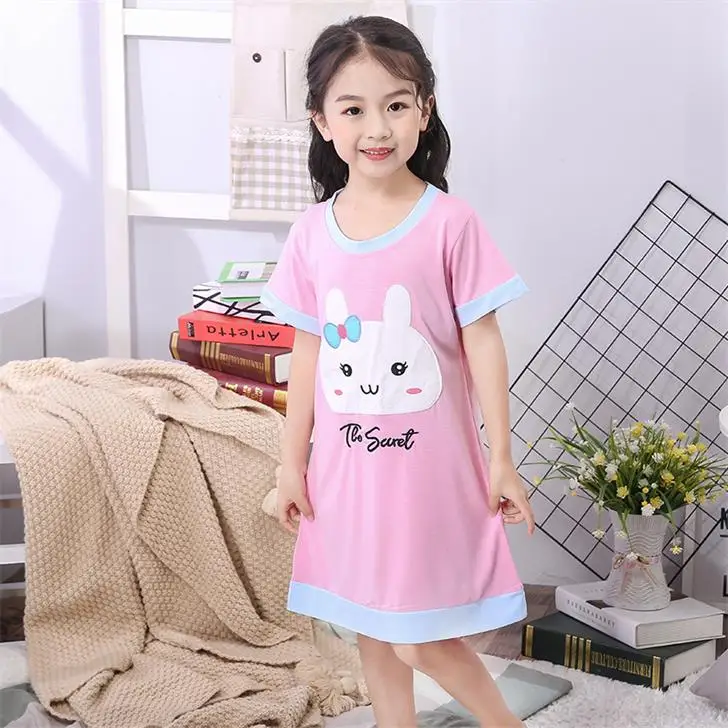 color at picture Платье для девочки; Детское Белье для сна; детская одежда для сна в стиле принцессы Рубашка с короткими рукавами, одежда для сна для маленьких девочек, ночная рубашка jh6776 - Цвет: color at picture