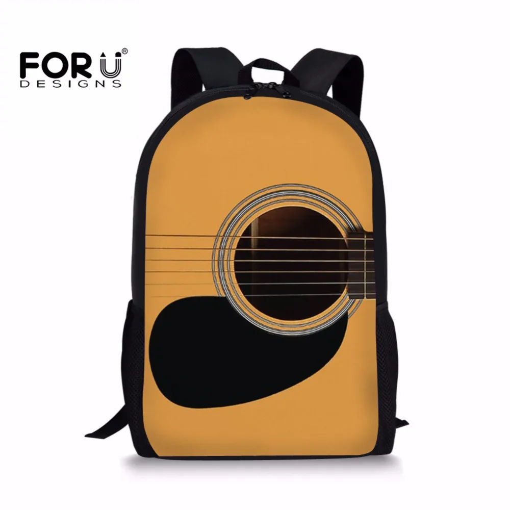 

FORUDESIGNS Guitar Printing School Bags Pencil Case Durable Satchel Rucksack Schoolbag For Teenagers Boy Girl Backpacks Kids Bag