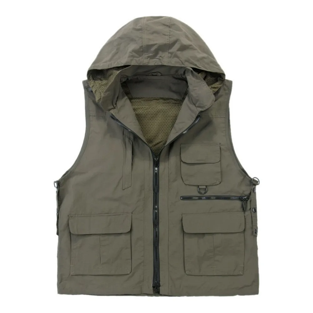 Minetom Hommes Gilet De Plein Air Veste sans Manches Multi-Poches Veste De Sport Devoyage Photographie Pêche Plein Air Sports De Voyage Les Poches Gilets Journaliste