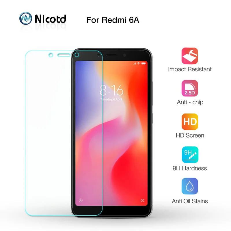 Nicotd 2.5D 9H Premium Tempered Glass For Xiaomi Redmi 6A Screen Protector Toughened protective film For Xiaomi Redmi 6a 5 (1)