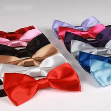 Новые Модные Дизайнерские высокого качества один мужчин галстук-бабочка Полиэстер Шелк Твердого свадьбы 100 шт./лот